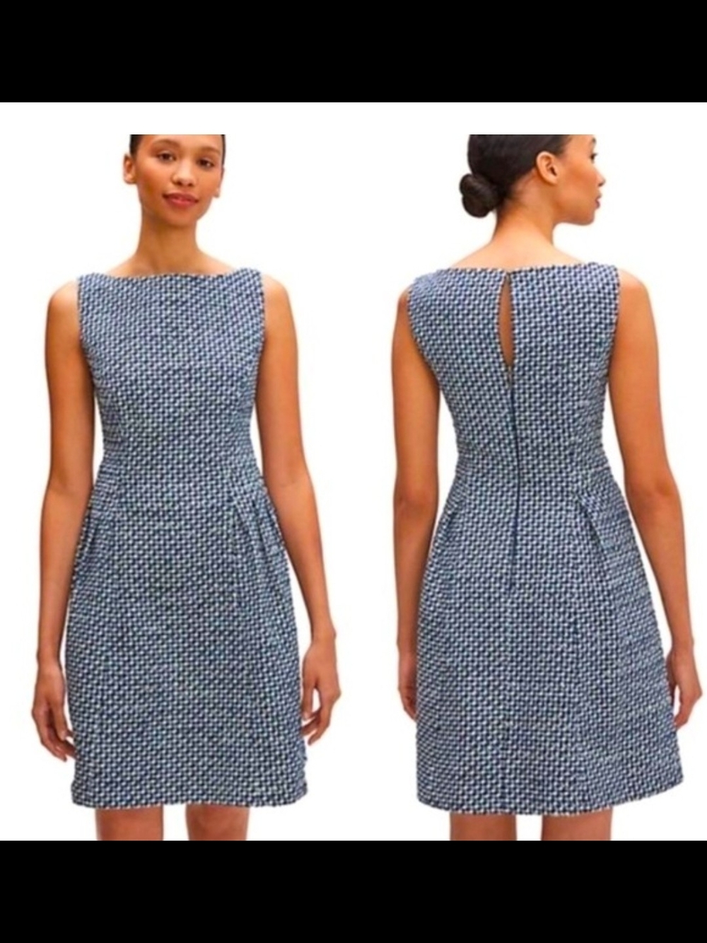 kate spade Midi Dress Textured Fit-and-Flare Nautical $247 NWOT